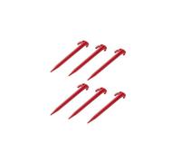 Lot de 6 piquets de tente en plastique Rouge 19 cm