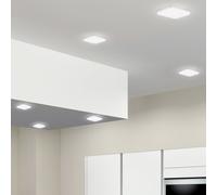 Lot de 6 plafonniers LED ALU encastrable blanc salon éclairage design lampe d'entrée SLIM