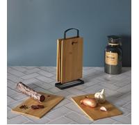 Lot De 6 Planches à Découper - Cook Concept - Bambou - Socle Métal - Marron Et Noir