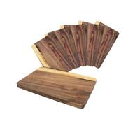 Lot de 6 planches à découper en acacia 22 x 14 cm - Planche de cuisine en bois naturel