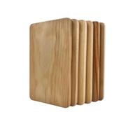 Lot de 6 planches à découper, en bois de hêtre huilé, 24 x 14 x 1,5 cm, réversible, pour pain et petit-déjeuner