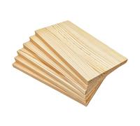 Lot de 6 planches de bois rectangulaires en bois brut pour travaux manuels, 20 x 10 x 1 cm, blocs de bois vierges pour sculpter, peindre et brûler