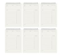 Lot de 6 planificateurs journaliers à double spirale 160 pages non datées pour planification 20 x 14 cm