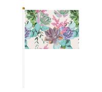 Lot de 6 plantes succulentes colorées de 14 x 21 cm agitant un drapeau, cour, salon, concours de fête de vacances.
