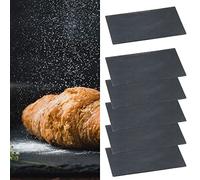 Lot de 6 plaques d'ardoise - Rectangulaires - 14 x 22 cm - Protège-feutres - Dessous de table - Plateau de service - 1 x lot de 6 plateaux en ardoise de 14 x 22 cm
