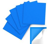 Lot de 6 plaques de base classiques à décoller et à coller pour briques de construction, compatibles avec les grandes marques, base auto-adhésive pour briques de 25,4 x 25,4 cm, bleu