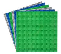 Lot de 6 plaques de base classiques de 25,4 x 25,4 cm, 100 % compatibles avec toutes les grandes marques de plaques de base pour la construction, vert, gris et bleu