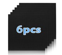 Lot de 6 plaques de base classiques de 25,4 x 25,4 cm pour construction de jouets de construction, tapis de construction de jouets en brique compatible avec toutes les grandes marques et plaque de