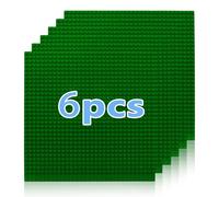 Lot de 6 plaques de base classiques de 25,4 x 25,4 cm pour construction de jouets de construction, tapis de construction de jouets en brique compatible avec toutes les grandes marques et plaque de