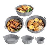 Lot de 6 plaques de cuisson rondes réutilisables pour friteuse à air chaud | Tapis de cuisson pour friteuse à air chaud pour cuisine, collations, accompagnements, petit-déjeuner, dîners de famille