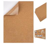 Lot de 6 plaques de liège autocollantes 30 x 21 cm pour le mur, rectangulaire, en liège, autocollant, 1 mm d'épaisseur, pour décoration murale, décoration de table, photo, images, travaux manuels