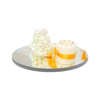 Lot de 6 plaques de miroir rondes en acrylique de 20 cm - Miroir rond - Décoration murale - Petit miroir mural en acrylique - Autocollant mural pour salle de bain, cuisine, salon - Argenté