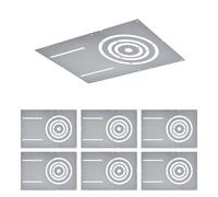 Lot de 6 plaques de montage de nouvelle construction avec trou rond de 7,6 à 15,2 cm - Plaque lumineuse DEL encastrée en acier galvanisé de 33 × 22,9 cm dans support de lampe gaufrette, plafonnier