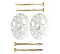 Lot de 6 plaques d'isolation avec vis à bois 6 x 120-100 pièces. Lot de rondelles de 60 mm pour la fixation et le soutien de tous les types de panneaux d'isolation souples à moyens, répartition de la