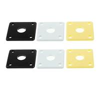 Lot de 6 plaques jack carrées incurvées en plastique compatibles avec les USA Les Paul Compatible avec Epiphone Les Paul Guitar 2 Cream & 2 Black & 2 White