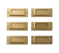 Lot de 6 plaques porte-étiquettes en laiton pour documents, cahiers, journaux, classement, fournitures de bureau