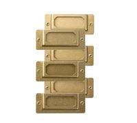 Lot de 6 plaques porte-étiquettes en laiton pour documents, cahiers, journaux, fournitures de classification