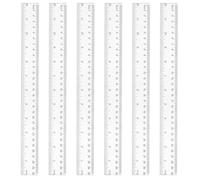Lot de 6 Plastique Regle 30 CM, Échelle Double de 12 IN / 30 CM, Transparent Règle Incassable Fourniture Scolaire
