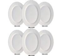 Lot de 6 plat oval, assiette de service coloris blanc en verre - Longueur 22 x Profondeur 15 cm -JUANIO- Blanc G