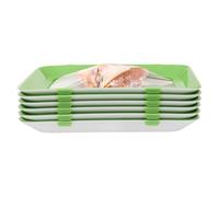 Lot de 6 plateaux de conservation rectangulaires pour conservation sous vide - 30,4 x 22,8 x 2,8 cm - Empilables et réutilisables - Convient pour le stockage des fruits, de la viande crue, des