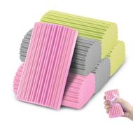 Lot de 6 plumeaux humides - Éponge magique - Gomme réutilisable - Outil de nettoyage domestique - Outils pour le nettoyage de la vaisselle - Plinthes (3 couleurs)