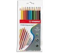 Lot de 6 Pochettes 12 crayons de couleur AQUACOLOR. Coloris assortis G