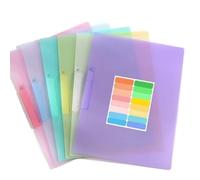 Lot de 6 pochettes de présentation avec pince rotative latérale ouverte pour la gestion de documents