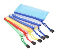 Lot de 6 pochettes en maille à fermeture éclair B8 en plastique pour documents de bureau à domicile et voyage, couleurs assorties