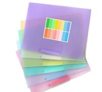 Lot de 6 pochettes format lettre avec pince latérale rotative pour document d'eau, pour 200 feuilles, 22 9 x 30 cm, 5 cm, fournitures de salle de classe, classeurs colorés