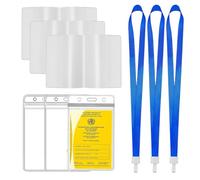Lot de 6 pochettes transparentes Avec 3 cordons pour carte de vaccination pour ancien carnet de vaccination, porte-badge pour protéger les documents au format A6 et livrets d'épargne en plastique