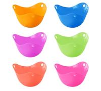 Lot de 6 Pocheuse à œufs en Silicone, Coquetiers Pochés en Silicone Réutilisables, Cuiseur à œuf Micro-onde, Ensemble de Fabricant D'oeufs pochés, Coquetiers pour Pocher les œufs pour Vapeur