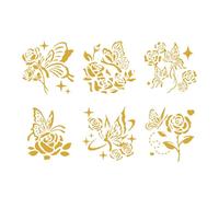 Lot de 6 pochoirs à fleurs, papillons, modèles de dessin creux pour projets, modèle de coloriage réutilisable, pochoir de dessin papillon