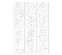 Lot de 6 pochoirs de fleurs réutilisables pour travaux manuels, peinture en aérosol pour meubles en bois