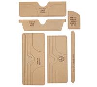 Lot de 6 pochoirs de portefeuille en cuir acrylique, outils artisanaux, transparents, durables, forme de coupe précise pour les amateurs d'artisanat du cuir, 12 x 10 x 2 cm