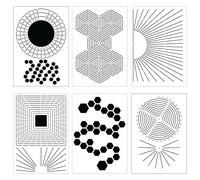 Lot de 6 pochoirs de suivi des habitudes pour planificateurs A5 - Suivi de cercle, suivi mensuel, gratitude - Fournitures de journal pour faire un journal d'habitudes/planificateur d'objectifs