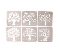 Lot de 6 pochoirs en forme de feuille de dessin animé - Pochoirs à dessin creux - Arbre de peinture pour projet artistique - Dessin de feuilles de dessin animé - Pochoir de journal - Peinture d'arbre