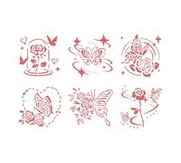 Lot de 6 pochoirs papillon pour dessin, peinture florale pour projet artistique, dessin papillon, journal, fleurs