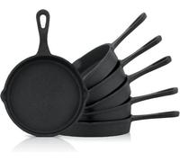 Lot De 6 Poêles À Barbecue En Fonte - Diamètre 12,5 Cm - Pré-Cuites - Pré-Brûlées - En Fonte - Avec 2 Verseurs Sur Le Bord[Q1584]
