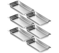 lot de 6 poêles d'hôtel Récipients Gastronorm en acier inoxydable 530x328x67mm 9,25L