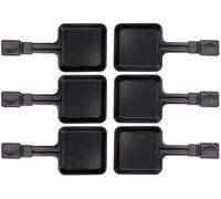 Lot de 6 poêlons à raclette 23178 10 x 10 cm, poignée extra longue, universelle pour raclette (dimensions voir texte)