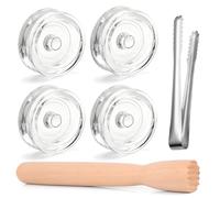 Lot de 6 poids de fermentation avec accessoires, pilon de 21 cm, 4 poids en verre pour fermentation et pince en acier inoxydable de 19,5 cm, kit de démarrage pour choucroute kimchi
