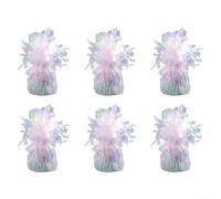 Lot de 6 poids pour ballons en aluminium - Supports de ballons robustes pour sécuriser les ballons lors de fêtes, mariages, anniversaires de mariage, douches (colorés)