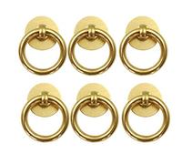 Lot de 6 poignées à anneau en bronze et cuivre, taille 2,5-4 cm, avec vis for armoires(Copper,3.5cm)