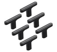 Lot de 6 poignées de porte d'armoire en alliage de zinc en forme de T pour meubles de cuisine, salle de bain, portes de cuisine, boutons de commode, boutons de placard