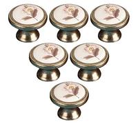 Lot de 6, Poignées de Porte en Céramique, pour Portes de Cuisine, de Meuble, Tiroir Tire Boutons en Céramique, Céramique Poignée Porte de Cuisine Armoire à Tiroirs Porte Boutons