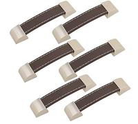 Lot de 6 poignées de tiroir en cuir rétro marron de haute qualité pour armoire à chaussures, porte-documents, poignées pour armoire à vin, poignées pour armoire à vin, quincaillerie d'ameublement (tro