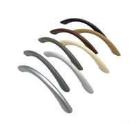 Lot de 6 poignées de tiroir incurvées en alliage de zinc massif pour meubles, compatibles avec armoires à chaussures, armoires, consoles TV et rangement de salle de bain (noir)