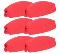 Lot de 6 poignées en silicone rouge, design flexible et antidérapant pour poêles en acier au carbone, passent au lave-vaisselle, protègent les mains de la poignée en fonte chaude ou du plat à micro-ondes
