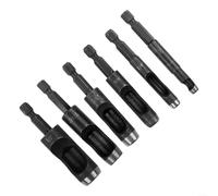 Lot de 6 poinçons creux en acier au carbone pour artisanat du cuir, convient pour les applications de perceuse électrique