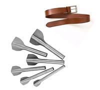Lot de 6 poinçons d'angle en cuir, outil d'artisanat du cuir en forme de V, poinçon de coupe de bord de maroquinerie 15-40 mm, coupe-extrémité de ceinture pour l'artisanat de